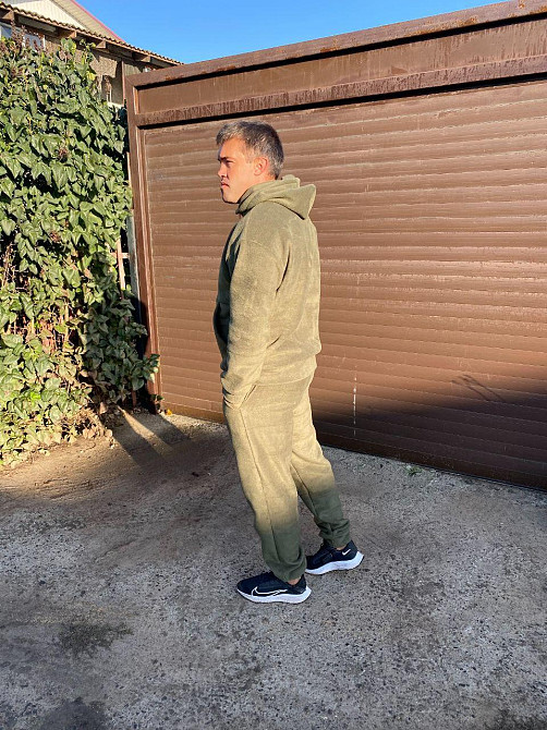 Чоловічий теплий костюм-двійка: кофта та штани двосторонній фліс Полар Хакі, 52/54 Одеса - фото 3