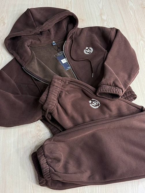 Костюм женский Joy One 80990 утепленный на флисе худи с брюками коричневый, коричневый, XL Киев - изображение 2