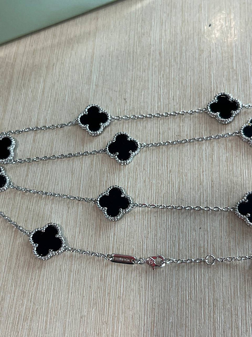 Подвеска Van Cleef  20 элементов  Эмаль под агат, белое золото Одесса - изображение 3