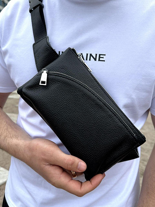 Поясна бананка унісекс 14х25х8, сумка конверт для телефону та документів TD-54928 чорна Київ - фото 5