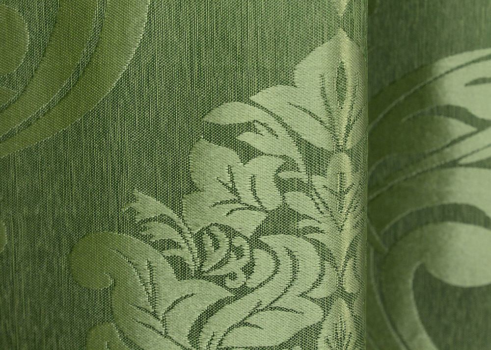 Комплект готовых штор VR-Textil Жаккард Лион № 607ш Оливковый 150х270 см 2 шт (30-375) Киев - изображение 8