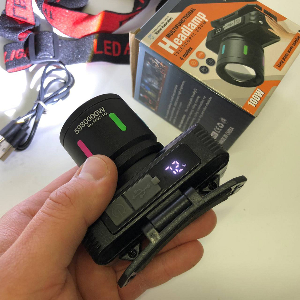 Портативный светодиодный налобный фонарь KX-1832-TG, Головной фонарь аккумуляторный светодиодный мощный AO-25 Львов - изображение 2