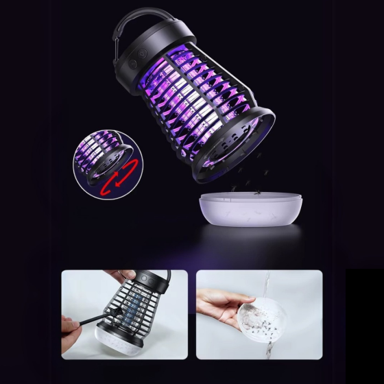 Антимоскитная лампа аккумуляторная портативная с ловушкой от насекомых,светильник уничтожитель комаров и мух Каменец-Подольский