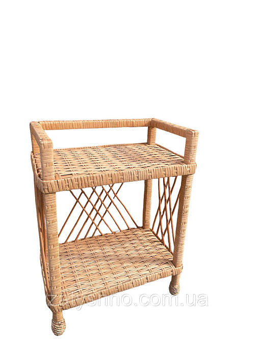 Етажерка плетеная на 2 полки из лозы Киев - изображение 7