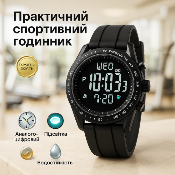 Водонепроницаемые наручные электронные часы для мужчин SKMEI 2045BKBK, Защитные тактические часы AV-51 Львов