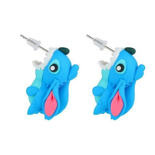 Сережки дитячі Стіч із полімерної глини 3 см блакитний Київ - фото 2