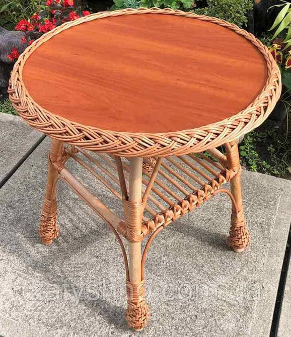 Журнальний плетений стіл із плитою Київ - фото 5