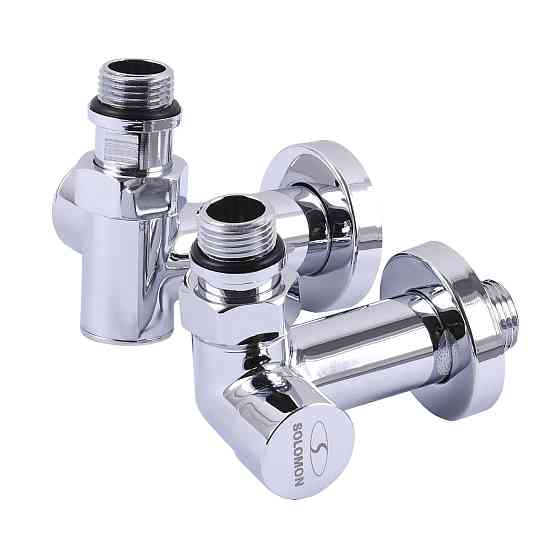 !Набір Кран вентильний кутовий з американкою SOLOMON LUX 1/2″ CHROM 7777_TEN (1уп.) Тернополь