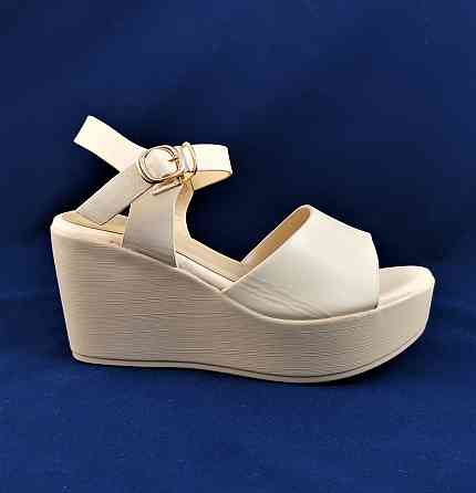 Жіночі Сандалії Босоніжки на Танкетці Платформа Бежеві Літні (розміри: 39) — 16 Дніпро