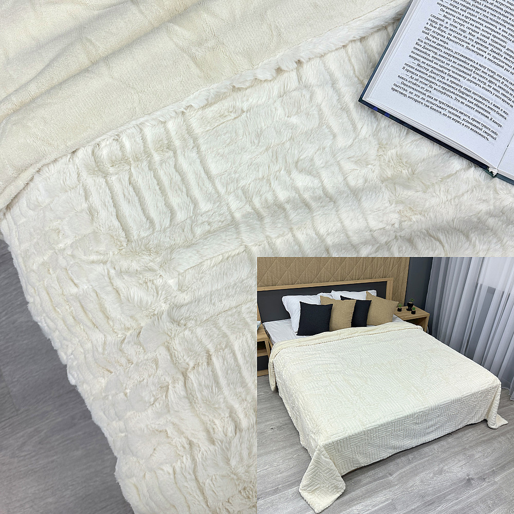 Плед-покрывало Премиум 220х240 см (+-5см) Молочный (87-226) Киев - изображение 1