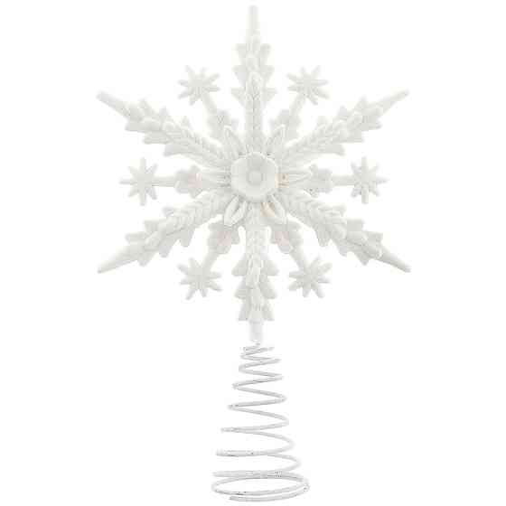 Верхушка для елки Звездочка декор 23 на 15 см белый Киев