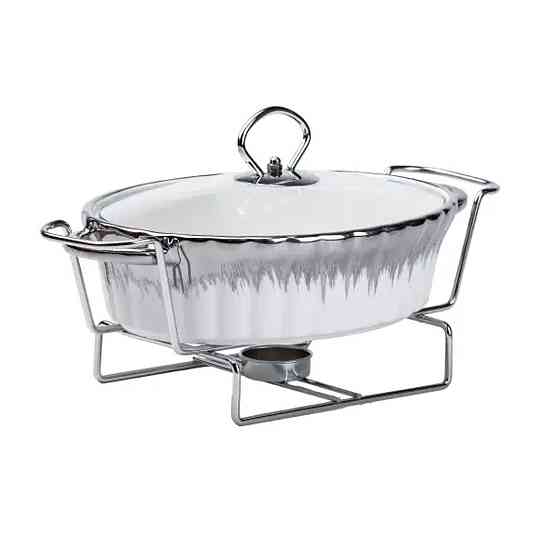 Марміт порцелянаовий на 1 л овальний з підігрівом 31×19×13 см HP1022 Київ