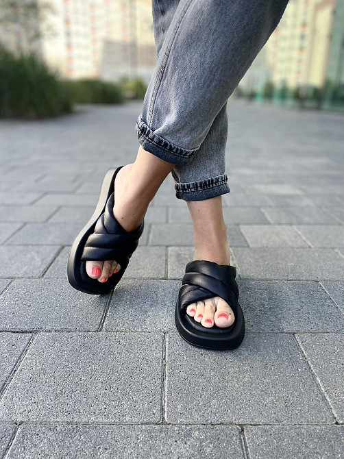 teona Шльопанці жіночі TEONA 265 чорні (літо, шкіра натуральна) (5247) Коломия - фото 5