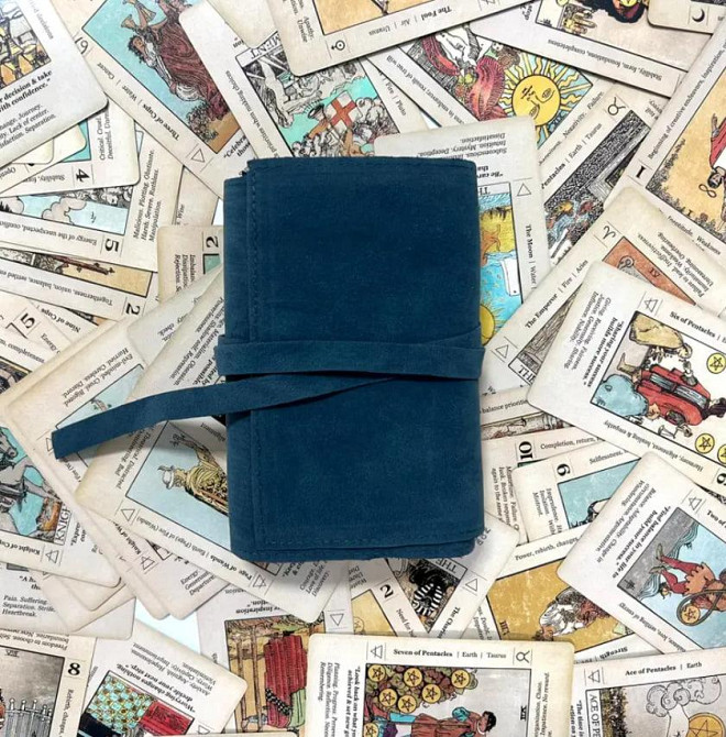 Бархатная сумка для хранения карт Таро, синяя Киев - изображение 2