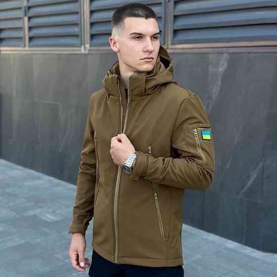 Куртка мужская демисезонная с капюшоном койот Pobedov Motive Киев