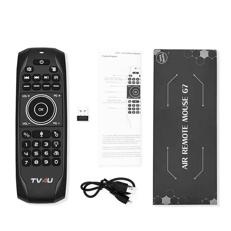 Аэромышь пульт с подсветкой, миниклавиатурою и голосовым управлением TV4U G7v PRO UKR Киев - изображение 3