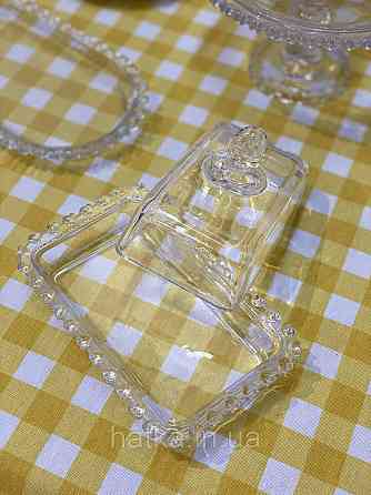 Маслянка скляна "Прозоре серце" 17 см h 10 см товсте скло Київ