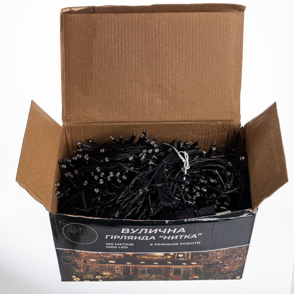 Гірлянда Різдвяна фея вулична 100 (м) 1000 LED чорний провід Білий CF1000L100MBW Коломыя - изображение 2
