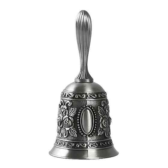 Ручной колокол из цинкового сплава RESTEQ 115х53 мм. Ручной колокольчик из цинка Киев