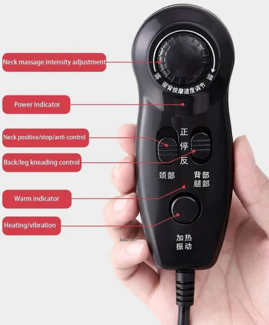 Массажная накидка Shuo для спины и шеи (роликовый массаж, вибрация, подогрев) Винница - изображение 7