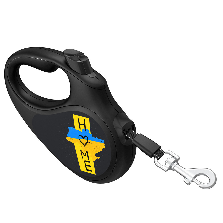 Повідець-рулетка для собак WAUDOG R-leash, малюнок "Дом", M, до 25 кг, 5 м, світловідбивна стрічка чорний Вінниця - фото 3