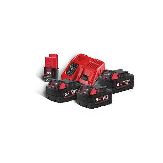 Энергокомплект Li-Ion MILWAUKEE, M18 NRG-503 (зарядное устройство M12-18FC, 3 аккумулятора M18 В5 5Аг) + подарок аккумулятор M12 B Одесса