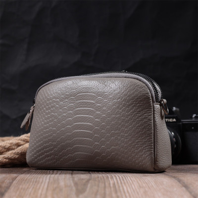 Сумка Vintage З натуральної шкіри Сіра (22801) Вінниця - фото 7