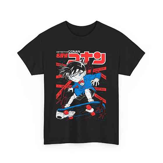 Футболка для мальчика аниме Винтаге Детективе Конан Аниме оверсайз (рост от 165 до 180 ) Черний AnimeJ0552m Днепр