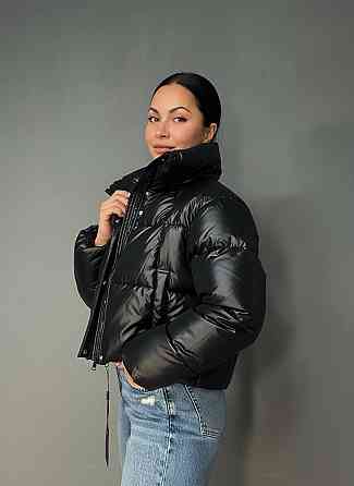 Куртка жіноча Lady Yep 30083 пуффер коротка глянцева чорна, чорний, L Київ