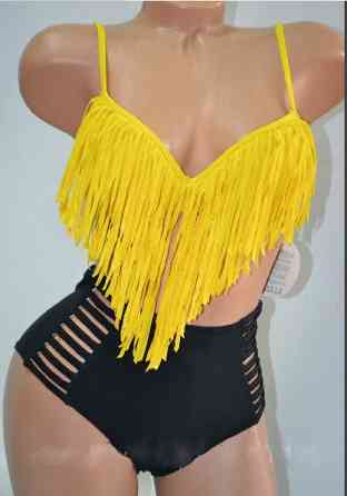 Купальник з високою талією жіночий жовто-чорний 46 Київ