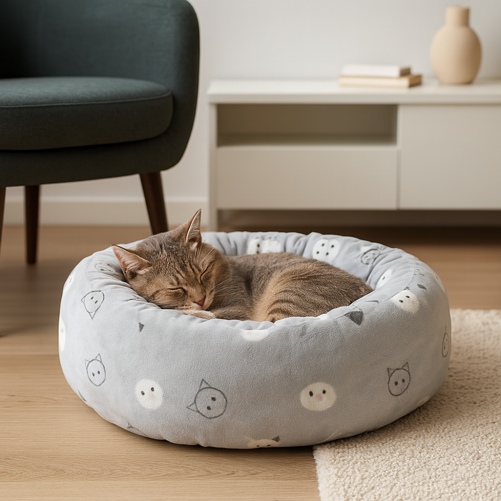 Лежак Trixie для котів Mimi з мордочками сірий плюш 50 см Київ - фото 1