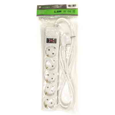 Мережевий фільтр живлення PowerPlant 1.8 м, 5 розетoк, евростандарт (JY-1056/1.8) (PPSA10M18S5) Вінниця