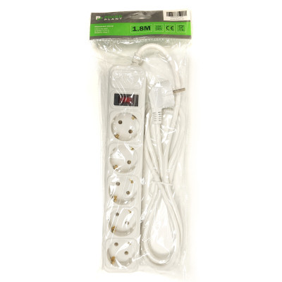 Мережевий фільтр живлення PowerPlant 1.8 м, 5 розетoк, евростандарт (JY-1056/1.8) (PPSA10M18S5) Вінниця - фото 3