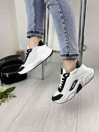 EMELI Кросівки жіночі EMELI 913/4 ST біло/чорні (весна-осінь, шкіра натуральна) (3290) 36р.37р. Коломия