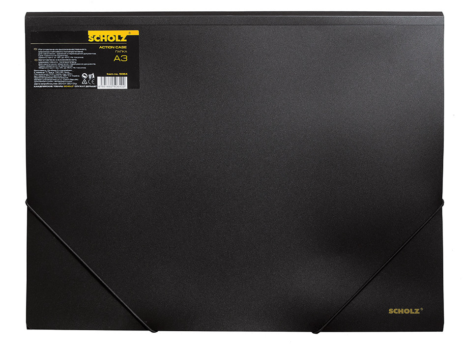 Папка на гумці A3 "Scholz" чорна 550 мкн, 5064-09SCH, шт Київ - фото 1