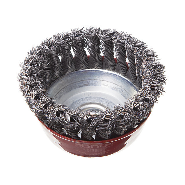 Щітка чашкова, 100 мм, M14, пучки крученого дроту, для КШМ, 8500 об/хв INTERTOOL BT-2100 Київ - фото 3