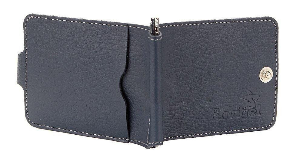 Добротний шкіряний Затискач для грошей SHVIGEL 16142 Київ - фото 2