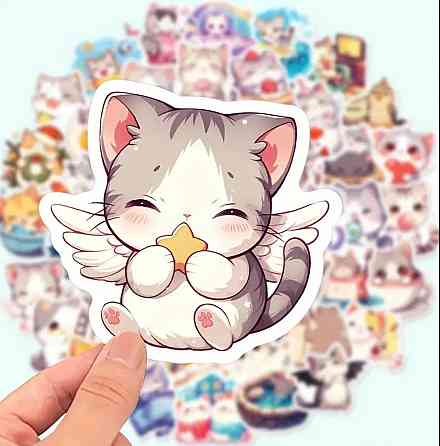 Набор милых наклеек с котами, 50 шт Киев