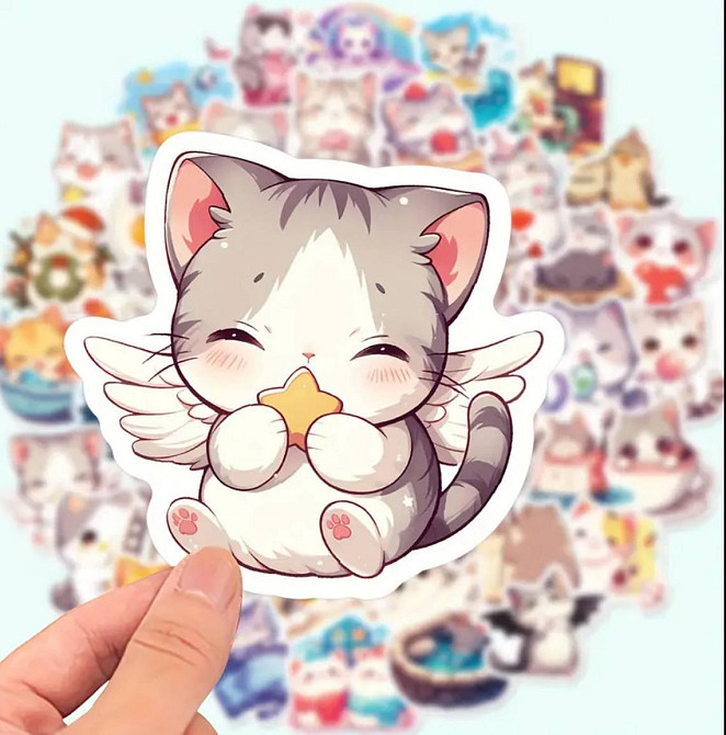Набор милых наклеек с котами, 50 шт Киев - изображение 5