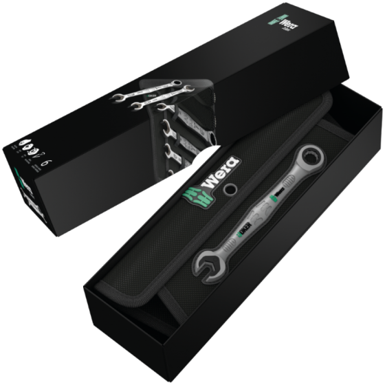 Набір комбінованих ключів Wera з тріскачкою 10-19мм+ріжкові ключі 10х13/17х19 6шт, в сумці, 05020022001 Одеса