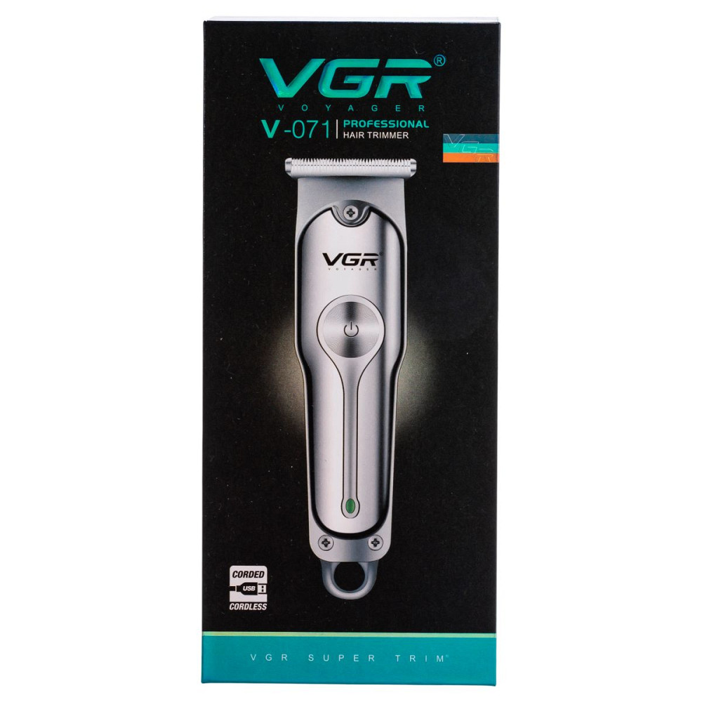 VGR Машинка для стрижки волосся акумуляторна Сріблястий VGR V-071 Коломия - фото 10