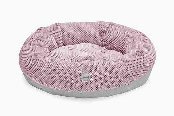 Лежанка для собак і котів овальна Harley and Cho, круглий лежак для тварин Bagel Pink Одеса