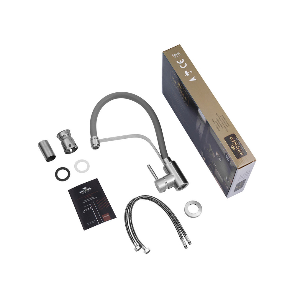 Змішувач для кухні Kroner KRP Edelstahl Klassisch — ESG03593GRA Київ - фото 10