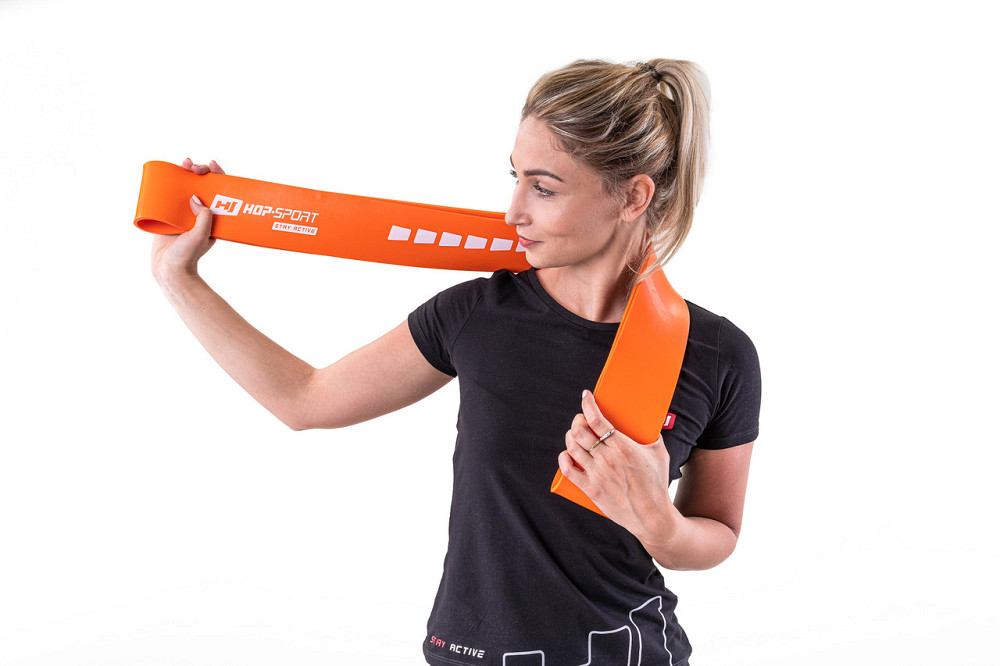 Резинка для фітнесу Hop-Sport 37-109кг HS-L083RR помаранчева Киев - изображение 10