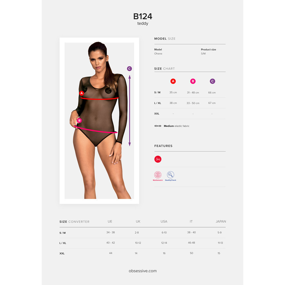 Боді Obsessive B124 body S/M Sex Aura Київ - фото 5