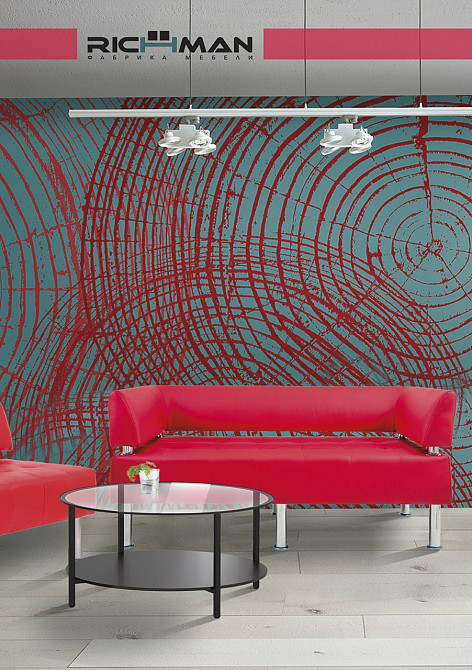 Диван Titan Office двійка зі спинкою та підлокітниками 1550х650х750 Коричневий Київ - фото 4