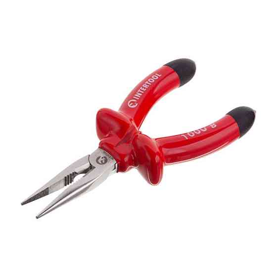 Довгогубці прямі 160 мм, діелектричні, 1000 В, CrV 6150 INTERTOOL NT-0326 Київ