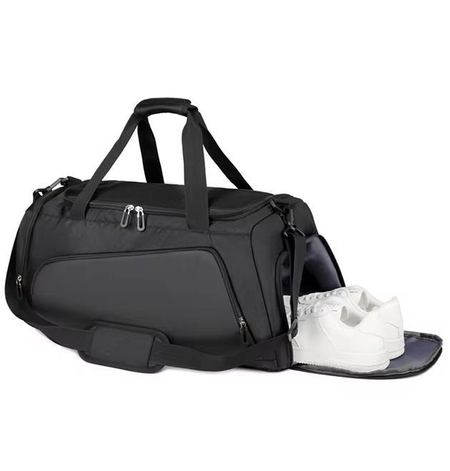 Сумка спортивная дорожная для тренировок или путешествий с плечевым ремнем,для спорта,57x26x30 см,черная Каменец-Подольский - изображение 6