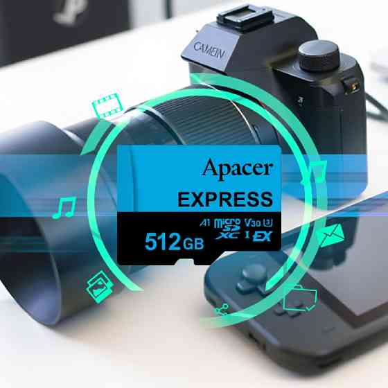 Карта памяти microSDXC (UHS-1 U3) Apacer Express 512Gb class 10 V30 A1 Read/Write:810/700 MB/sec (Compatible with Nintendo Київ