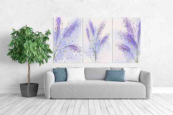 Модульна картина у вітальню/ спальню  Квіти     ART-177_3A 100х150 см Київ